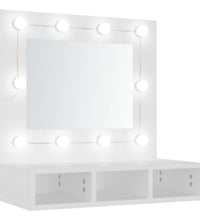 Spiegelschrank mit LED Weiß 60x31,5x62 cm