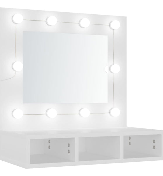 Spiegelschrank mit LED Weiß 60x31,5x62 cm