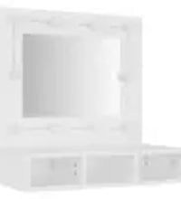 Spiegelschrank mit LED Weiß 60x31,5x62 cm