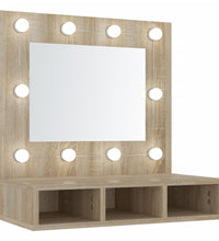 Spiegelschrank mit LED Sonoma-Eiche 60x31,5x62 cm