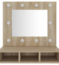 Spiegelschrank mit LED Sonoma-Eiche 60x31,5x62 cm