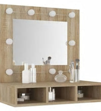 Spiegelschrank mit LED Sonoma-Eiche 60x31,5x62 cm