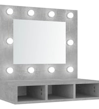 Spiegelschrank mit LED Betongrau 60x31,5x62 cm