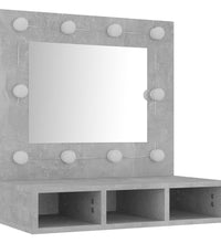 Spiegelschrank mit LED Betongrau 60x31,5x62 cm