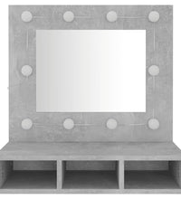 Spiegelschrank mit LED Betongrau 60x31,5x62 cm