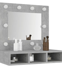 Spiegelschrank mit LED Betongrau 60x31,5x62 cm
