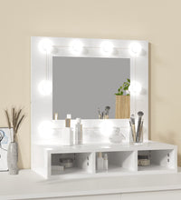 Spiegelschrank mit LED Hochglanz-Weiß 60x31,5x62 cm
