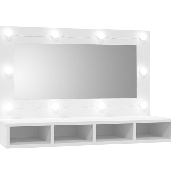 Spiegelschrank mit LED Weiß 90x31,5x62 cm
