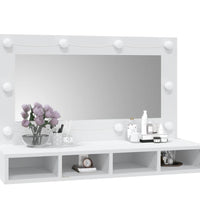Spiegelschrank mit LED Weiß 90x31,5x62 cm