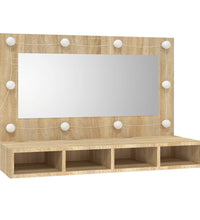 Spiegelschrank mit LED Sonoma-Eiche 90x31,5x62 cm