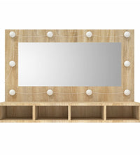 Spiegelschrank mit LED Sonoma-Eiche 90x31,5x62 cm