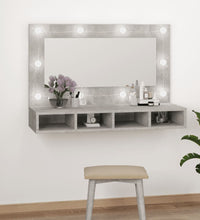 Spiegelschrank mit LED Betongrau 90x31,5x62 cm