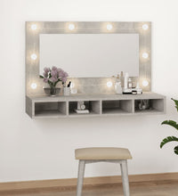 Spiegelschrank mit LED Betongrau 90x31,5x62 cm