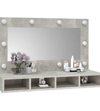 Spiegelschrank mit LED Betongrau 90x31,5x62 cm