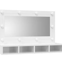 Spiegelschrank mit LED Hochglanz-Weiß 90x31,5x62 cm