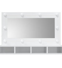 Spiegelschrank mit LED Hochglanz-Weiß 90x31,5x62 cm