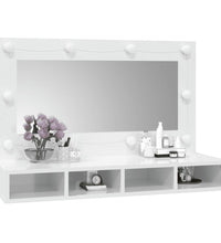 Spiegelschrank mit LED Hochglanz-Weiß 90x31,5x62 cm