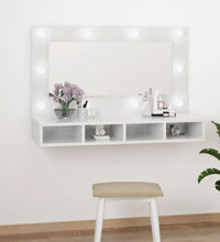 Spiegelschrank mit LED Hochglanz-Weiß 90x31,5x62 cm