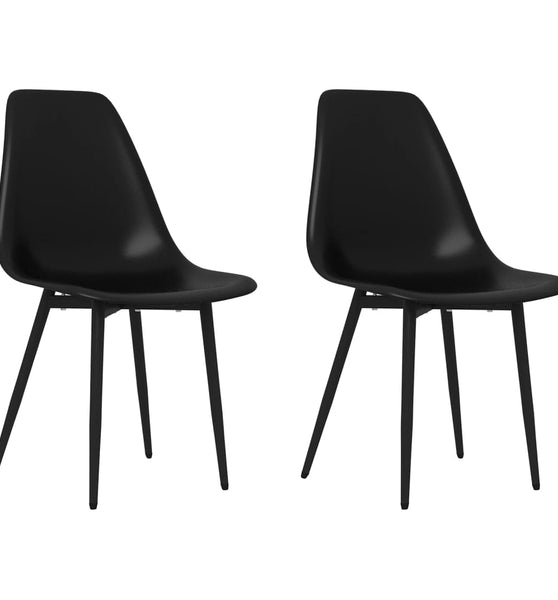 Esszimmerstühle 2 Stk. Schwarz PP