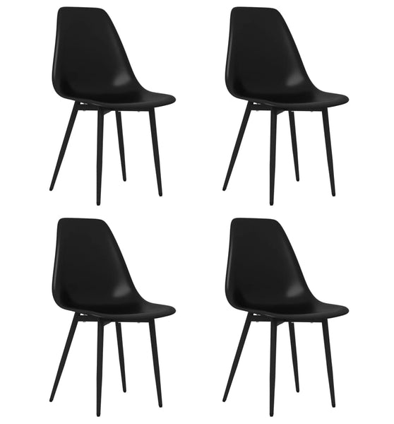 Esszimmerstühle 4 Stk. Schwarz PP