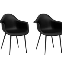 Esszimmerstühle 2 Stk. Schwarz PP