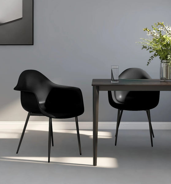 Esszimmerstühle 2 Stk. Schwarz PP