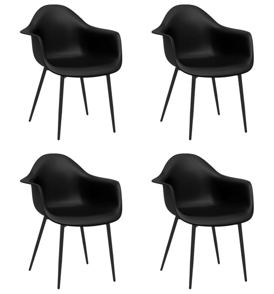 Esszimmerstühle 4 Stk. Schwarz PP