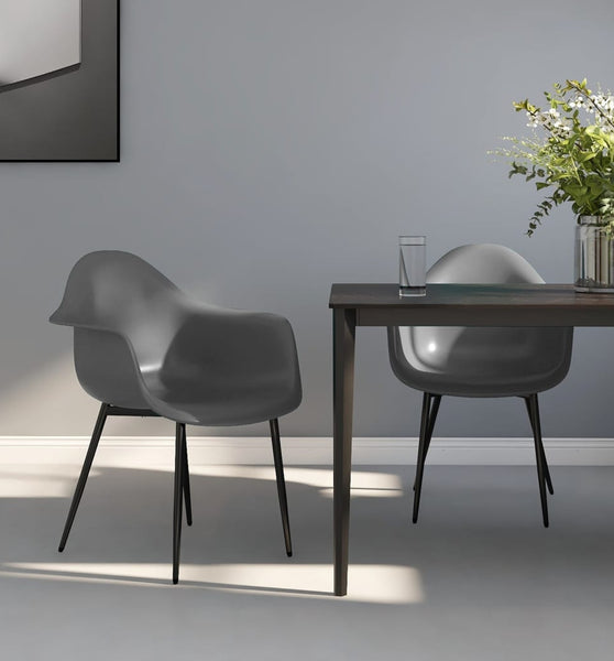 Esszimmerstühle 2 Stk. Grau PP