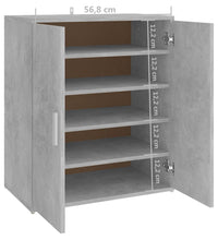 Schuhschrank Betongrau 60x35x70 cm Holzwerkstoff