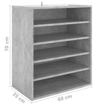 Schuhschrank Betongrau 60x35x70 cm Holzwerkstoff