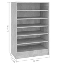 Schuhschrank Betongrau 60x35x92 cm Holzwerkstoff
