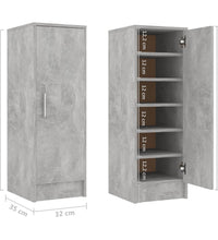 Schuhschrank Betongrau 32x35x92 cm Holzwerkstoff