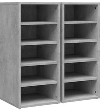 Schuhschränke 2 Stk. Betongrau 31,5x35x70 cm Holzwerkstoff