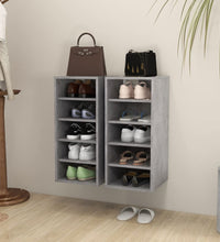 Schuhschränke 2 Stk. Betongrau 31,5x35x70 cm Holzwerkstoff