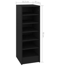 Schuhschrank Schwarz 31,5x35x90 cm Holzwerkstoff