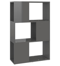 Bücherregal Raumteiler Hochglanz-Grau 60x24x94 cm Holzwerkstoff