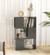 Bücherregal Raumteiler Hochglanz-Grau 60x24x94 cm Holzwerkstoff