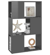 Bücherregal Raumteiler Hochglanz-Grau 60x24x94 cm Holzwerkstoff