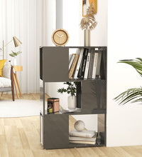 Bücherregal Raumteiler Hochglanz-Grau 60x24x94 cm Holzwerkstoff