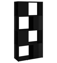 Bücherregal Raumteiler Hochglanz-Schwarz 60x24x124,5 cm