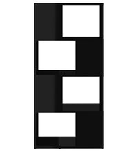 Bücherregal Raumteiler Hochglanz-Schwarz 60x24x124,5 cm