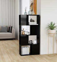 Bücherregal Raumteiler Hochglanz-Schwarz 60x24x124,5 cm