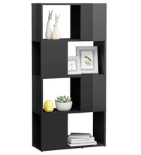 Bücherregal Raumteiler Hochglanz-Grau 60x24x124,5 cm
