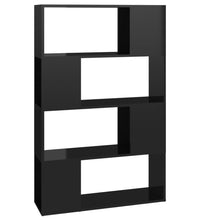 Bücherregal Raumteiler Hochglanz-Schwarz 80x24x124,5 cm