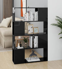 Bücherregal Raumteiler Hochglanz-Schwarz 80x24x124,5 cm