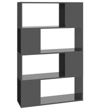 Bücherregal Raumteiler Hochglanz-Grau 80x24x124,5 cm