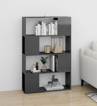 Bücherregal Raumteiler Hochglanz-Grau 80x24x124,5 cm