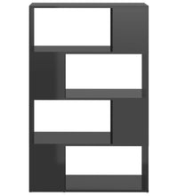 Bücherregal Raumteiler Hochglanz-Grau 80x24x124,5 cm