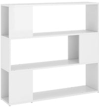 Bücherregal Raumteiler Hochglanz-Weiß 100x24x94 cm