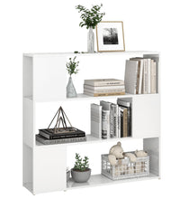 Bücherregal Raumteiler Hochglanz-Weiß 100x24x94 cm